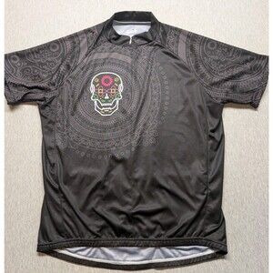 Performance, Womens XL, 3/4Zip, Cycling Jersey Black Dios De Los Muertos
